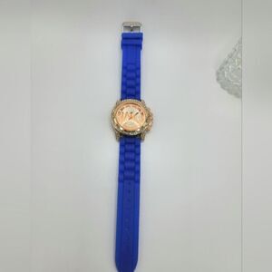 5/$25 New Bright blue gold rhinestone watch
